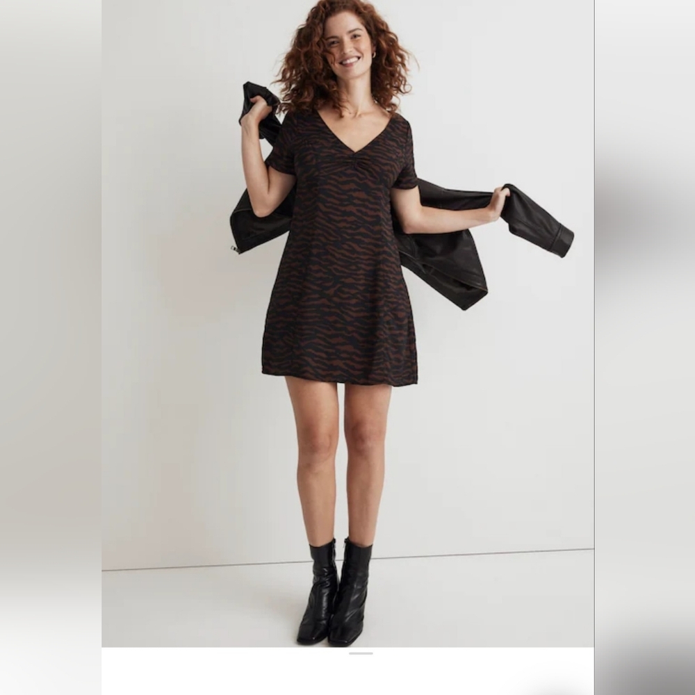 Madewell Black and Brown Mini Dress